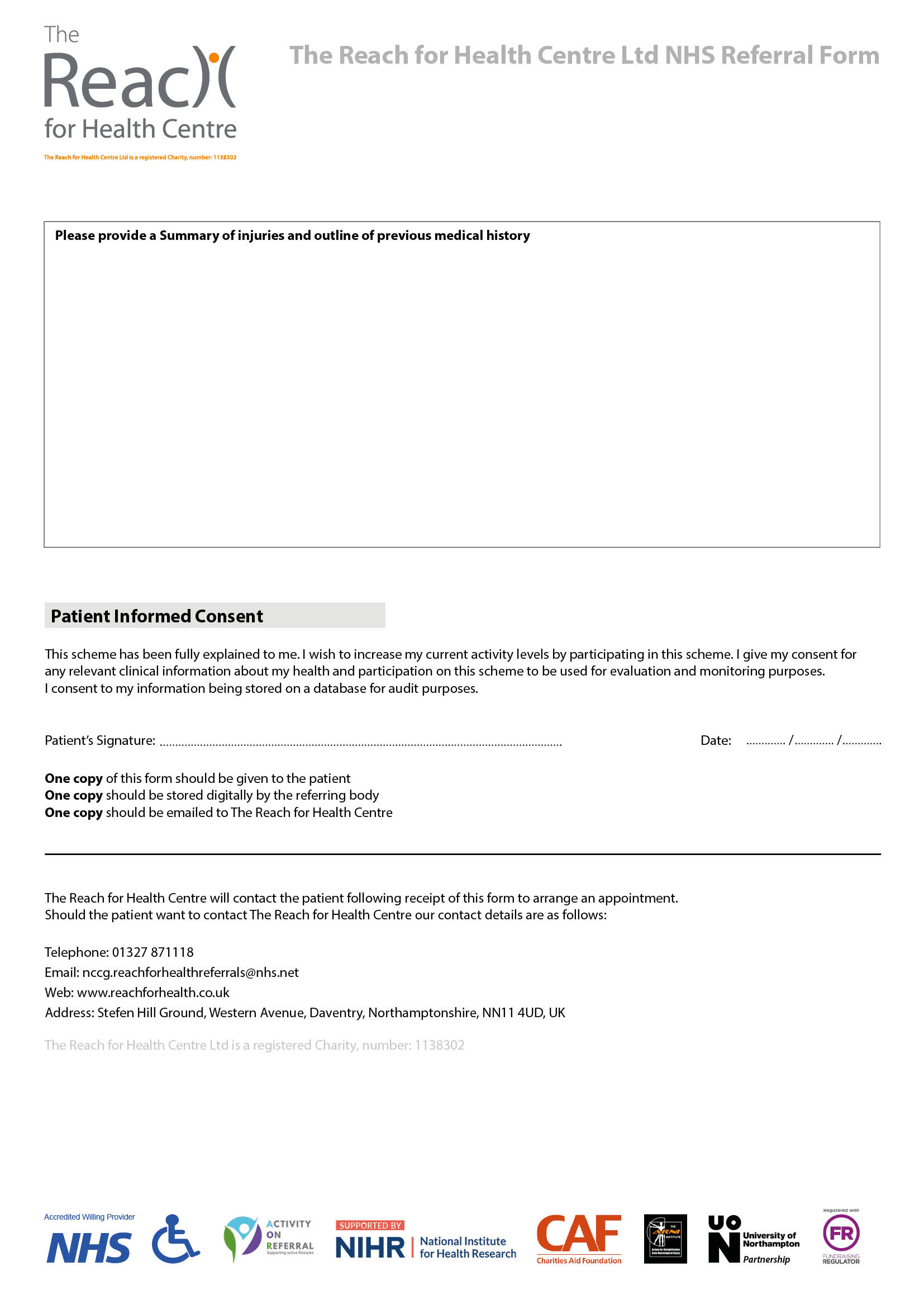 Reach for Health Referral form A4 May 2024 mini preview 2