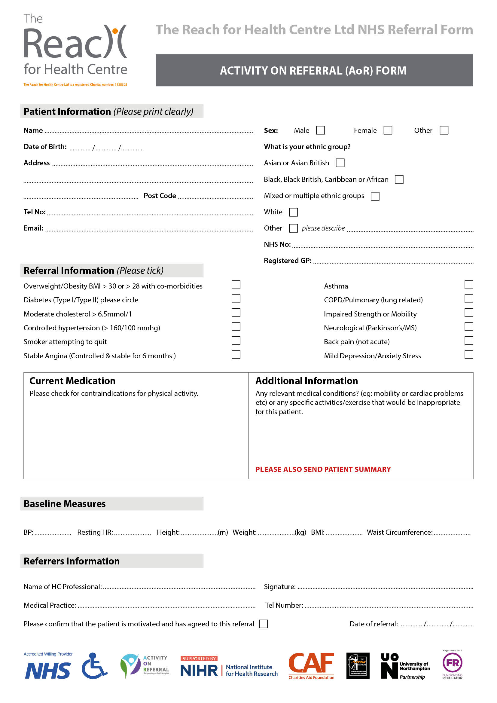 Reach for Health Referral form A4 May 2024 mini preview